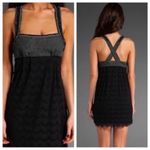 Free People  All The Right Moves Gray and Black Beaded Tweed Lace Dress Photo 1