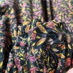 Torrid Studio Knit Floral Wide Leg Jumpsuit Sz 3 Long Sleeve Button Front Photo 5