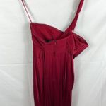 BCBGMAXAZRIA one shoulder deep red satin cocktail dress Photo 4