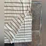 Mango NEW Mng 100% Cotton Cream And Sage Green Striped Maxi Tank Dress Side Slit Photo 10