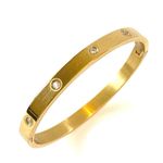 Gold rhinestone hinged bracelet bangle Photo 4