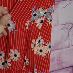 Madewell  DAISY SIDE BUTTON SKIRT IN RETRO STRIPE LIPSTICK RED KNEE LENGTH 2 Photo 5