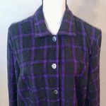 cj banks C.J. Banks Blazer Size X Shimmering Black Checkered with Purple Stripes Photo 1
