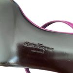 Salvatore Ferragamo Vintage NWOB  Purple Leather Flower Thong Kitten Heel Sandal Photo 8