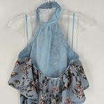 Chelsea28  High-Low Floral Halter Midi Dress Blue Wedding Guest Photo 3