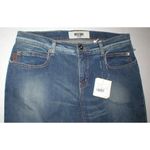 Moschino New Womens 30 Designer Blue Dark Jeans Logo Stretch NWT Distressed Tall Photo 2