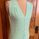 Vtg 70s mint green cardigan vest Size M Photo 8