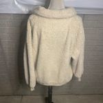 Joy Lab Womens Pullover Sherpa Sweatshirt Half Zip Drawstring Collar Beige L Tan Size L Photo 2
