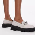 No Boundaries Y2K white chunky loafer with top chain Photo 0