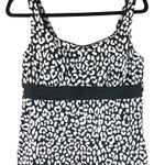 Lands' End  Tankini Top Underwire Removable Pads Leopard Print Black White 4 D Photo 0