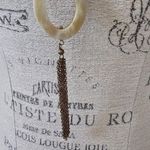 Banana Republic Aureus + Argent Oval link brass tassel long chain pendant necklace Photo 3