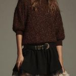 Anthropologie  Maeve Brown Y2K Eyelash Knit Sweater, Size XXS Photo 0