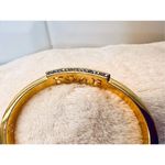 Gold Tone "Love" Affirmation Wide Bracelet with Crystals Costume Jewelry Photo 4