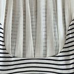 Free People  French Kiss Mixed Media Top, Stripe Blue White, High Low, Size XS Photo 8