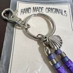 Keychain or Bag Charm w beads and seashell charm Clip On Silver Photo 10