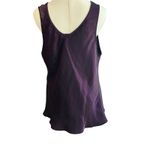 Deep Purple Satin Tank Top Plus Shimmering Casual Cami Sleeveless Blouses Size undefined Photo 3