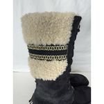 UGG  Women’s Shoreline Boots Size 9 Black Suede Shearling Fringe Lace Up 5755 Photo 5