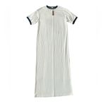 SKIMS NEW Soft Lounge Ringer Short Sleeve Maxi Dress Stretch Ribbed White XS Photo 6