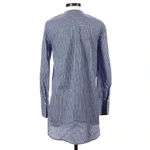 BCBGMAXAZRIA  | Blue & White Stripe Button Down Long Sleeve Blouse High Low XXS Photo 1