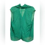CAbi  Micro Polka Dot Kelly Green Silk Blend Sleeveless Blouse Sz L Photo 1
