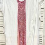 Nookie NWT Fantasy Sequin Halter Neck Side Slit Full Length Gown Rose Women's XS Photo 1