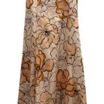 Amalie Floral Print Linen Blend Tea Length Dress Resort Wear Size 6 Orange Photo 0