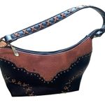 Justin Boots Justin Western Conceal Carry Embroidered Studded Tote Bag Purse Black/Chestnut Photo 1