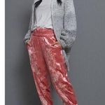 Anthropologie  ROSIE Pink EMBROIDERED VELVET JOGGERS Extra Small Photo 0