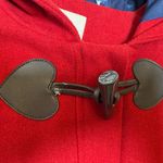 Modcloth Red Wool Blend Heart Toggle Coat Hooded Winter Holiday Classic S Photo 9