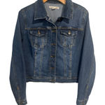 Artisan NY Denim Jacket Womens L Blue Wash Jean Jacket Full Button Long Sleeve Photo 0