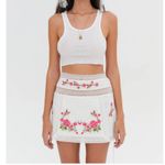 For Love & Lemons Jolene Embroidered Mini Skirt in White sz M Photo 2