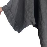 NWT Tina Stephens Made In Italy Black Linen Embroidered Asymmetric Top‎ O/S Size undefined Photo 10