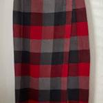 Old Navy  Vintage 1994 Red Black Plaid Long Pencil Skirt Photo 0