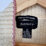 Vintage Rafferty Knitted by Hand Granny Sweater Womens L Cream Pink Romantic Size L Photo 4