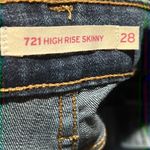 Levi's  721 blue denim high rise shorts Photo 4