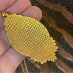 Handmade Handcrafted cowhide rose cameo pendant on chain necklace Photo 6