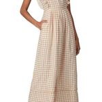 SANCIA The Ines Jumpsuit M White and Tan Check Ruffle crop Size M Photo 0