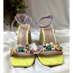 Betsey Johnson Karsyn Nautical Raffia Sandal Lime Multi 9.5 Photo 5