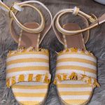 Charlotte Russe Yellow Striped Sandal Wedges Photo 0