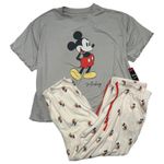 Disney New Pajama Set Womens X Large Gray Mickey Mouse Sleepwear Lounge Cozy Photo 0