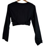 ZARA  Black Long Sleeve Wrap Design Poplin Cropped Wrap Blouse Top size S Photo 3