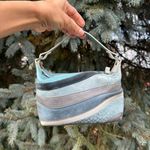 Coach *RARE*  Denim Wave Patchwork Demi Bag Suede Light Blue Handbag Y2K Photo 3