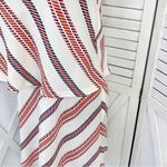 ZARA  Nautical Striped Tiered Halter Mini Dress White Red Blue Small Photo 7