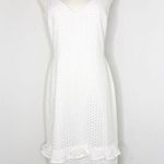 EXPRESS  White Eyelet Ruffle Hem Dress – Women’s Size Small Photo 0