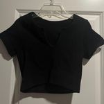 Athletic Ribbed Crop Top Black Photo 0