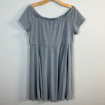 Torrid Skater Dress 1X Gray Off Shoulder Flowy A-Line Jersey Stretch Knit New Photo 11