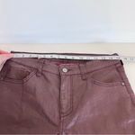 Pilcro and the Letterpress Anthro | Script Coated Lace Up Ankle Pants Wine Photo 12