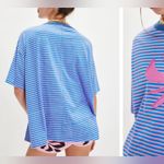 Free People NWT  Ragabond Striped Palm Applique Tee - electric blue combo - XS Photo 3