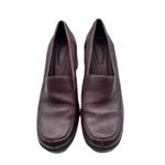 Croft & Barrow Womens Brown Chantal Leather Slip On Block Heel Shoes Size 7M Photo 1
