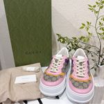 Gucci Authentic GG Supreme Monogram Perforated Womens Platform 55mm Sneaker 41 Photo 1